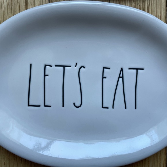 Rae Dunn Artisan Collection by Magenta | Small Plates “Let’s Eat” Set of 4 - Picture 4 of 7